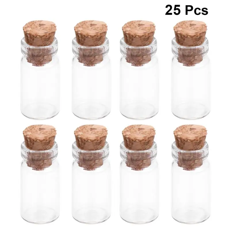 25 шт стеклянные бутылки желаний Прозрачные Маленькие Мини стеклянные баночки с пробкой пробки DIY бутылки желаний для сообщений свадьбы желаний вечерние сувениры