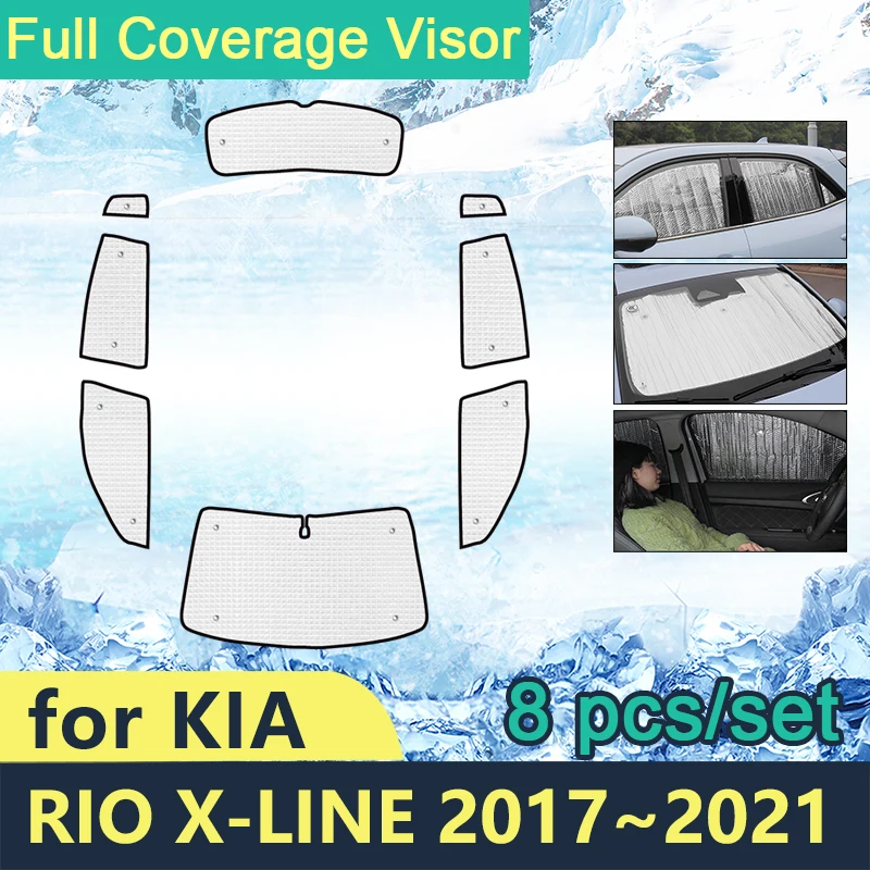 

Full Cover Sunshades For Kia Rio X-Line 2017 2018 2019 2020 2021 Car Windshield Accessories Sun Protection Windows Parasol Coche