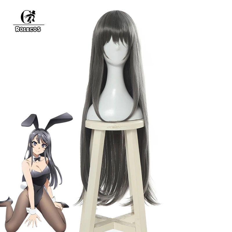 ROLECOS Mai Sakurajima Косплей волосы Аниме Seishun Buta Yarou wa кролик девушка Senpai no Yume wo Minai косплей длинные волосы головные уборы