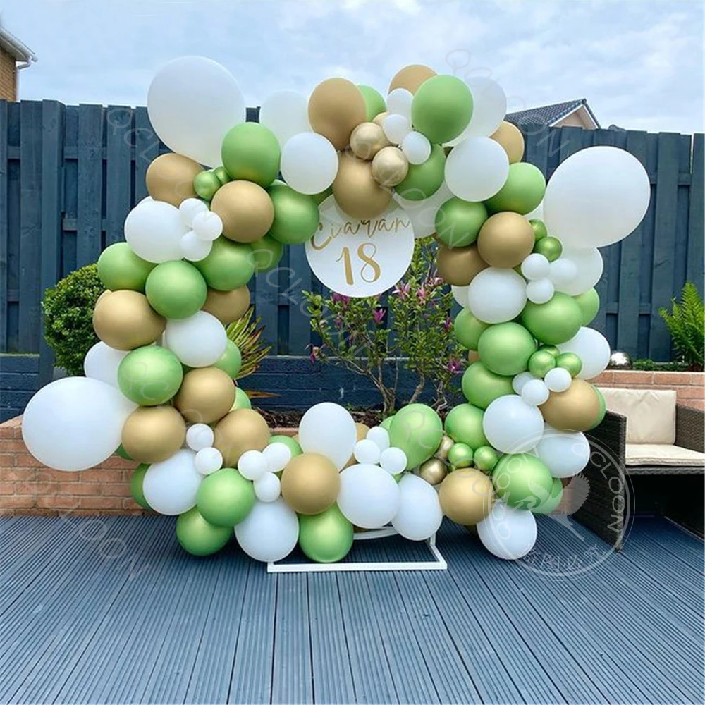 

118pcs Metallic Lime Green Balloon Garland Arch Kit Neon Green Latex Balloons For Wedding Birthday Baby Shower Graduation Decors