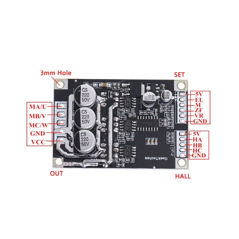 15A 500 Вт DC12V 36V бесщеточный контроллер скорости двигателя BLDC плата драйвера с