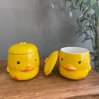 400ml cartoon cute 3d duckling ceramic mugs creative personality mini cute water cups childrens household milk cup mug