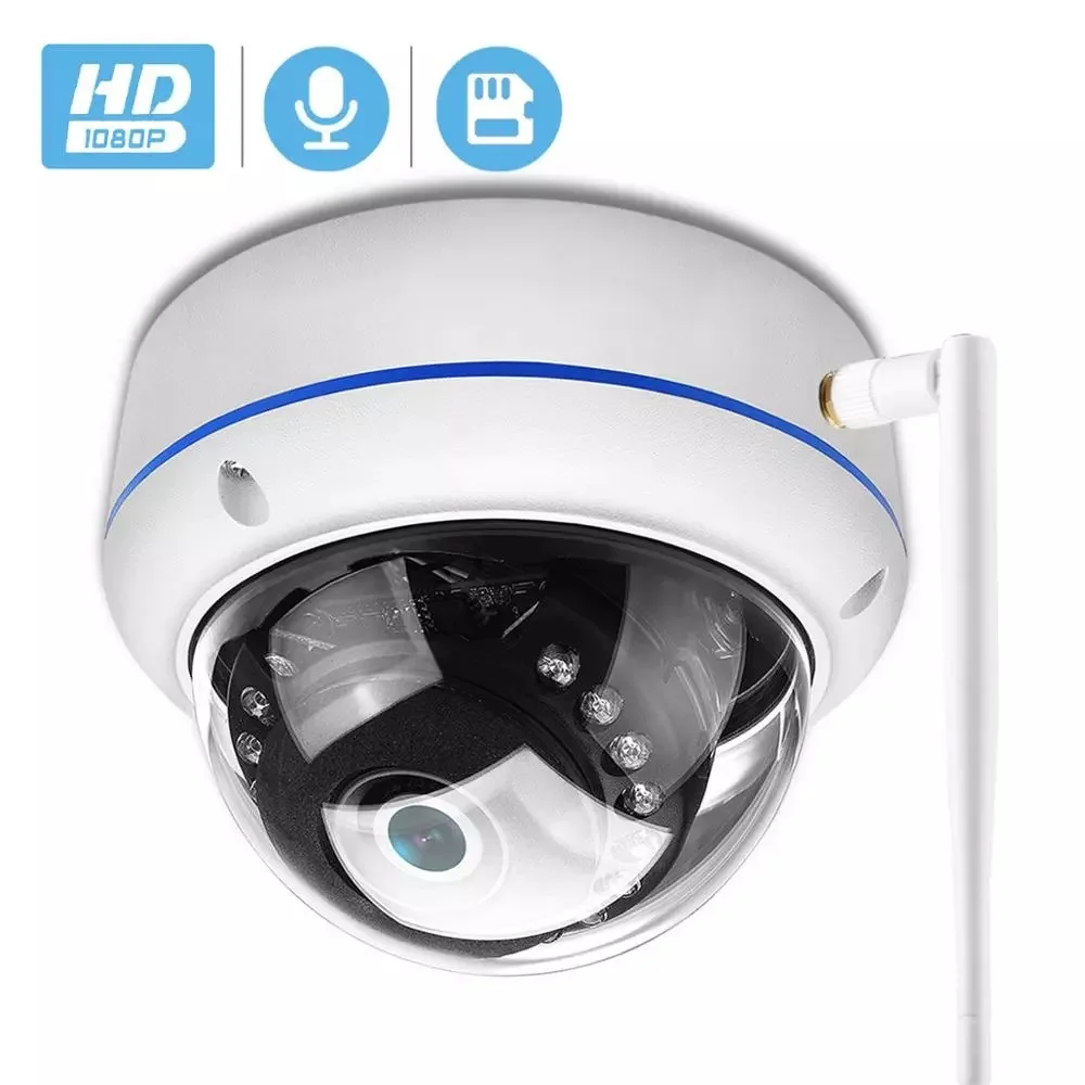 

H.265 5MP 1080P HD Vandal-proof IP Camera Wifi P2P TF Card Slot CCTV Dome Camera Wireless Wired Audio Recorded Security Camera