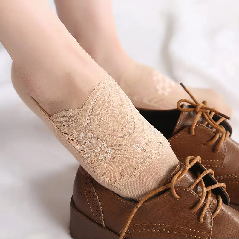 

New Transparent Short Lace Socks Women Summer Hollow Out Boat Socks Slippers Female Soft Low Invisible Socks Ped