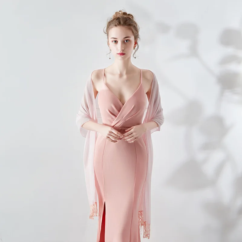 Женская накидка болеро JaneVini короткая из шифона с кружевной аппликацией