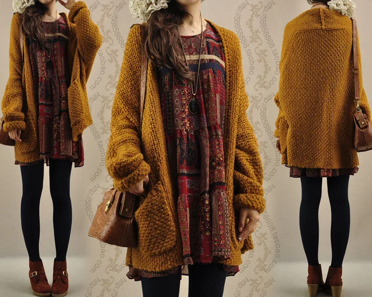 2019 новый модный осенний женский кардиган длинный рукав Свободный вязаный карман