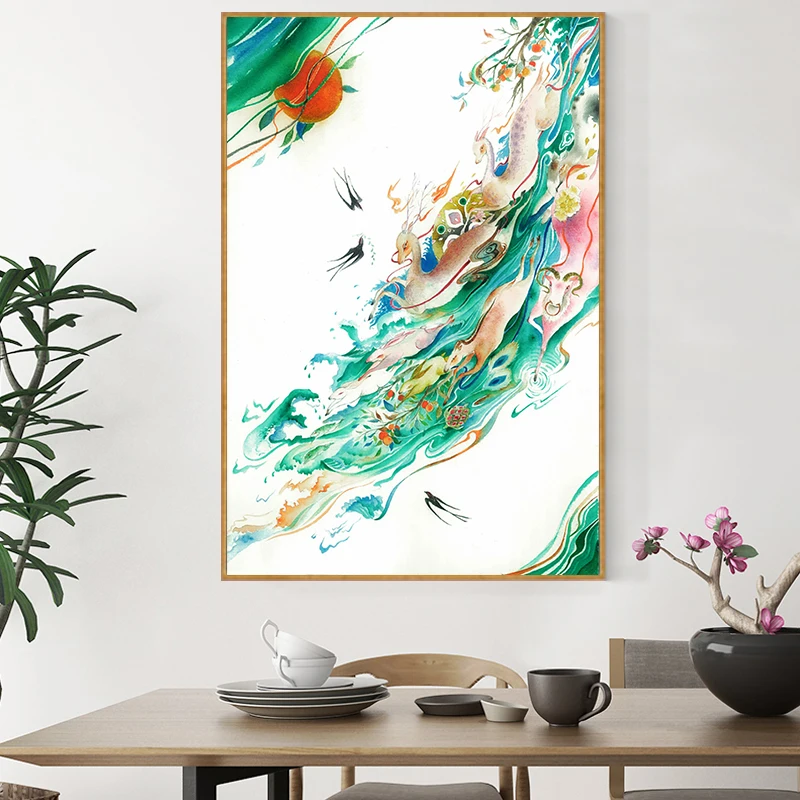 DIY Цифровая масляная краска Феникс животное пейзаж картина маслом