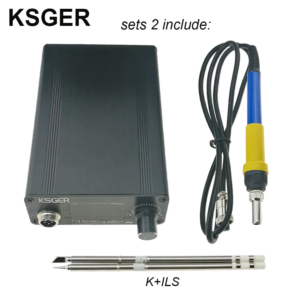 Sets 2 KSGER STM32 2,1 S OLED DIY T12 паяльник станция FX9501 сплав ручка электрические инструменты контроллер температуры держатель сварочный - Цвет: Sets 2