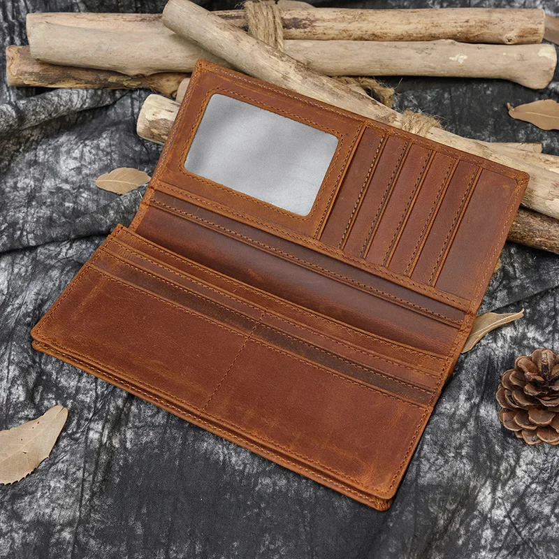 Длинный кожаный кошелек Newsbirds брендовые дизайнерские кошельки из воловьей кожи