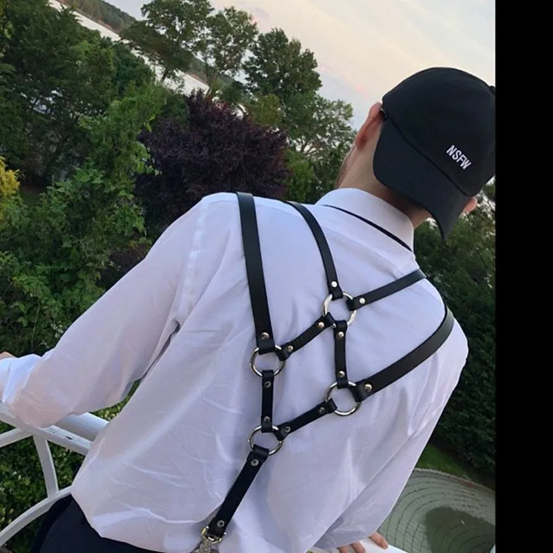 Мужской ремень мужской в стиле панк регулируемый нагрудный фетиш костюмы для