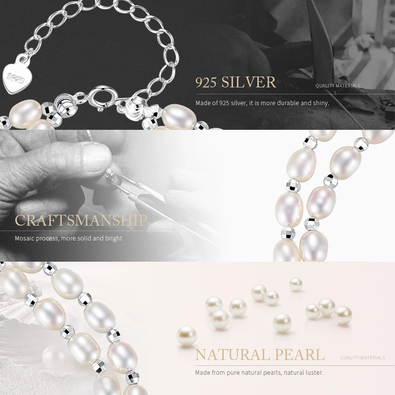 Новые браслеты DOTEFFIL из натурального пресноводного жемчуга для женщин