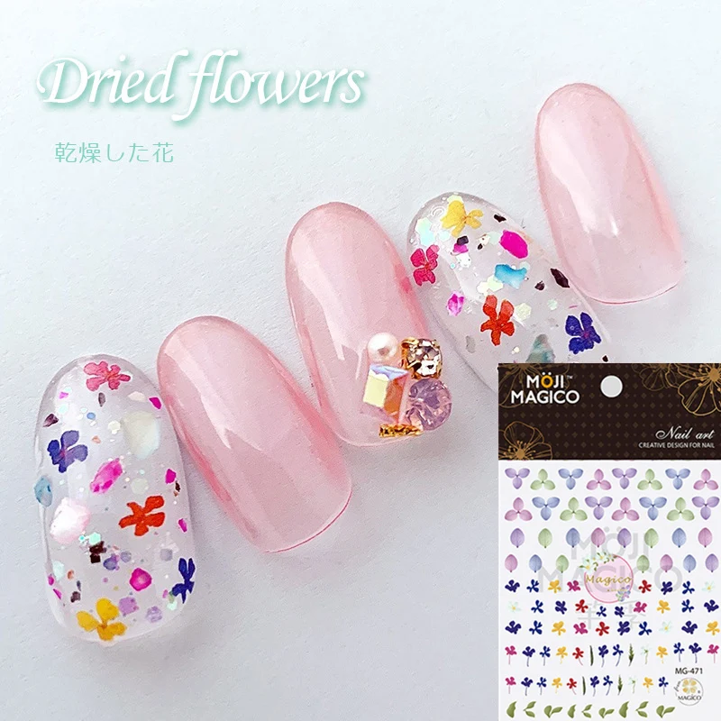 

Newest MG-471-472 Dried flower series 3d nail art sticker nail decal stamping export japan designs rhinestones decorations