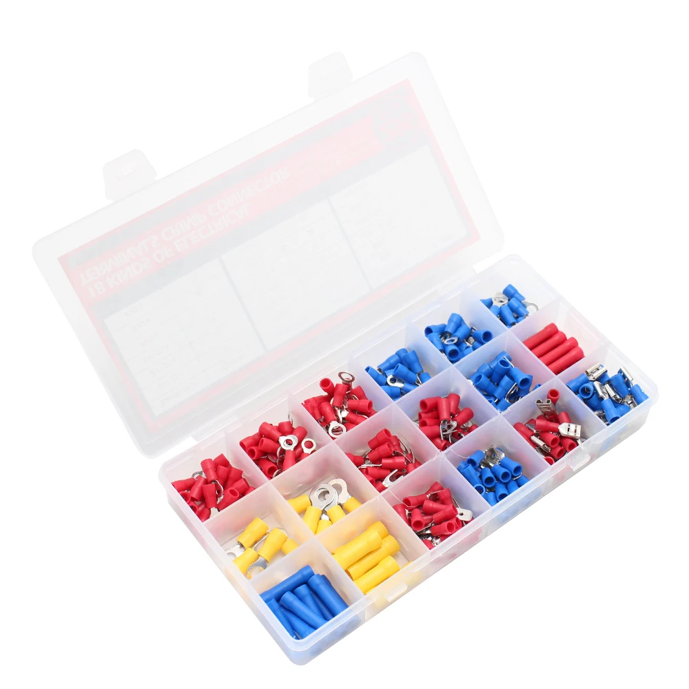 295 шт./кор. 18 типов изолированных клемм Электрический обжимной соединитель Лопата