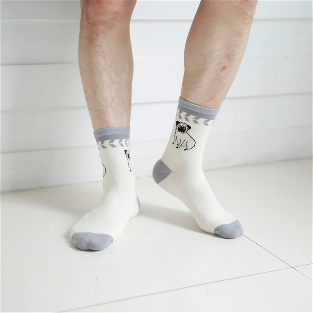 Cartoon Dogs Pattern Crew Socks Funny Kawaii Animal Print Cotton Long Casual Tube Fashion Hip Hop Streetwear | Мужская одежда