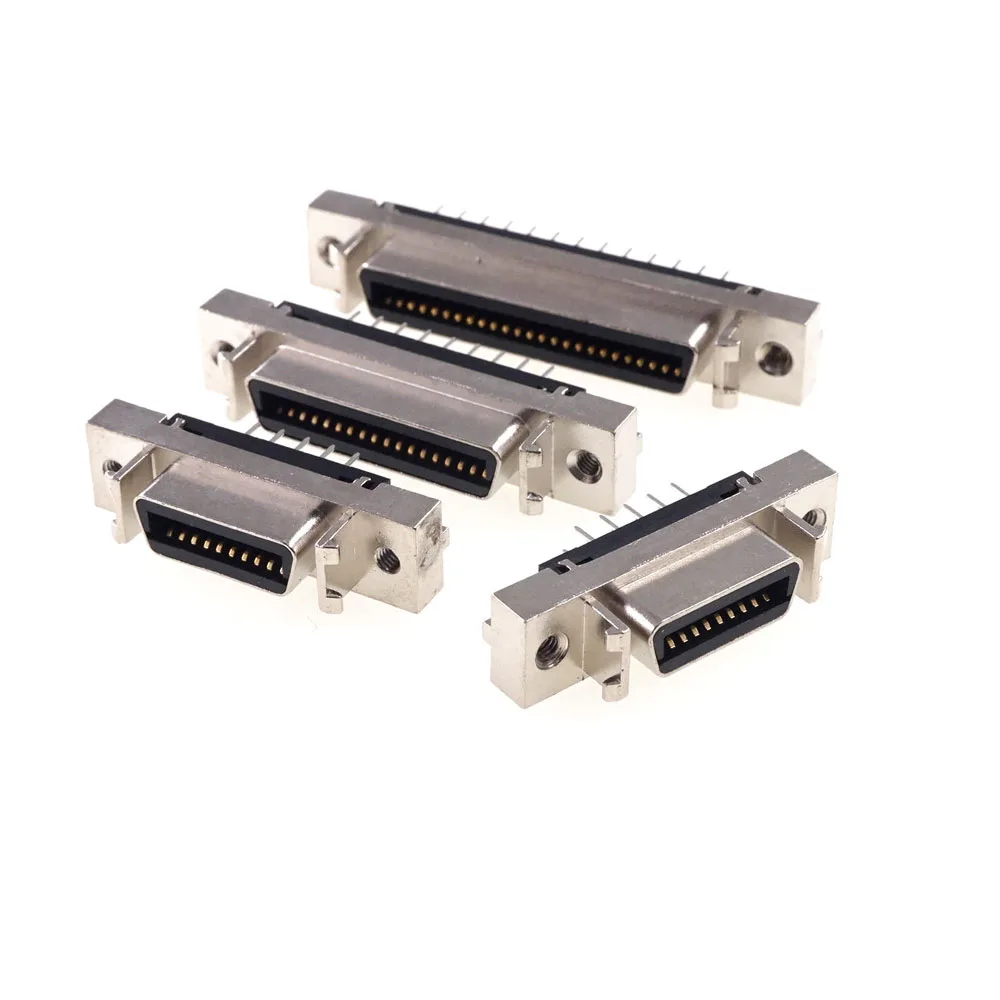 5 Pcs Female MDR Servo Driver SCSI Connector HPCN Slot Type 14 20 26 36 50 Position Socket 180 Degree Vertical Through Holes PCB |