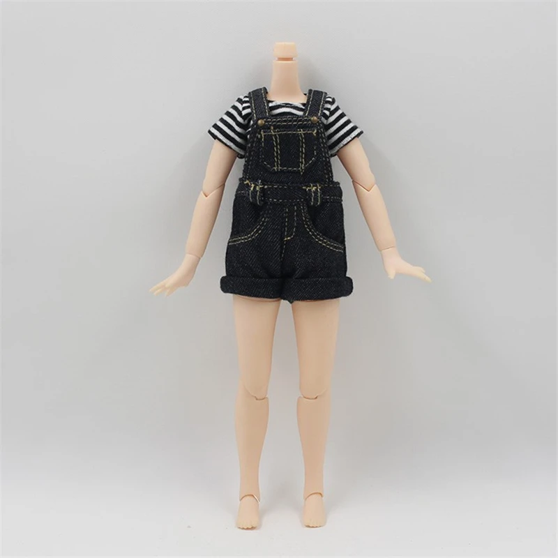 Icy doll шарнирная кукла blyth licca боди ремень комбинезон шорты черный и синий