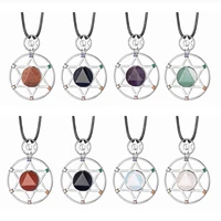 ashmita natural hexagram stone pendant necklace for women men six stars magen of david crystal rhinestone jewelry