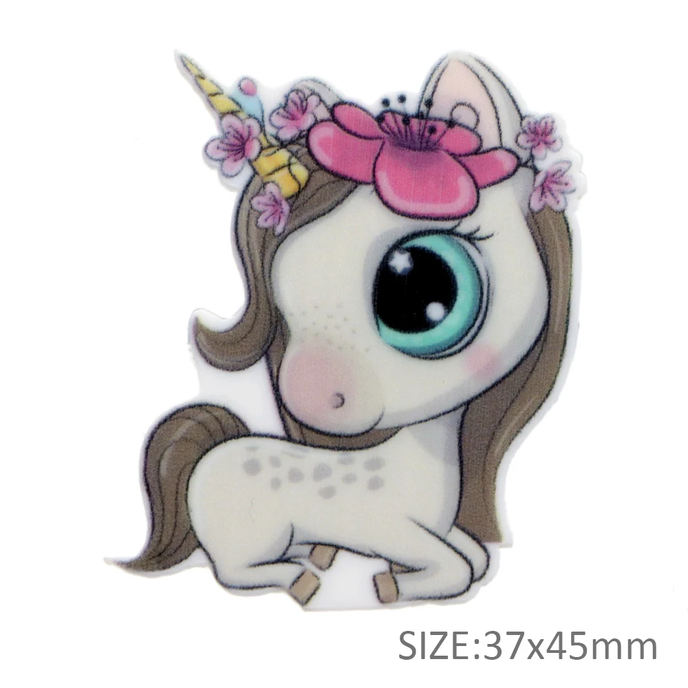 5 шт./лот милая девочка Русалка Единорог Блестящий плоский полимер акриловый