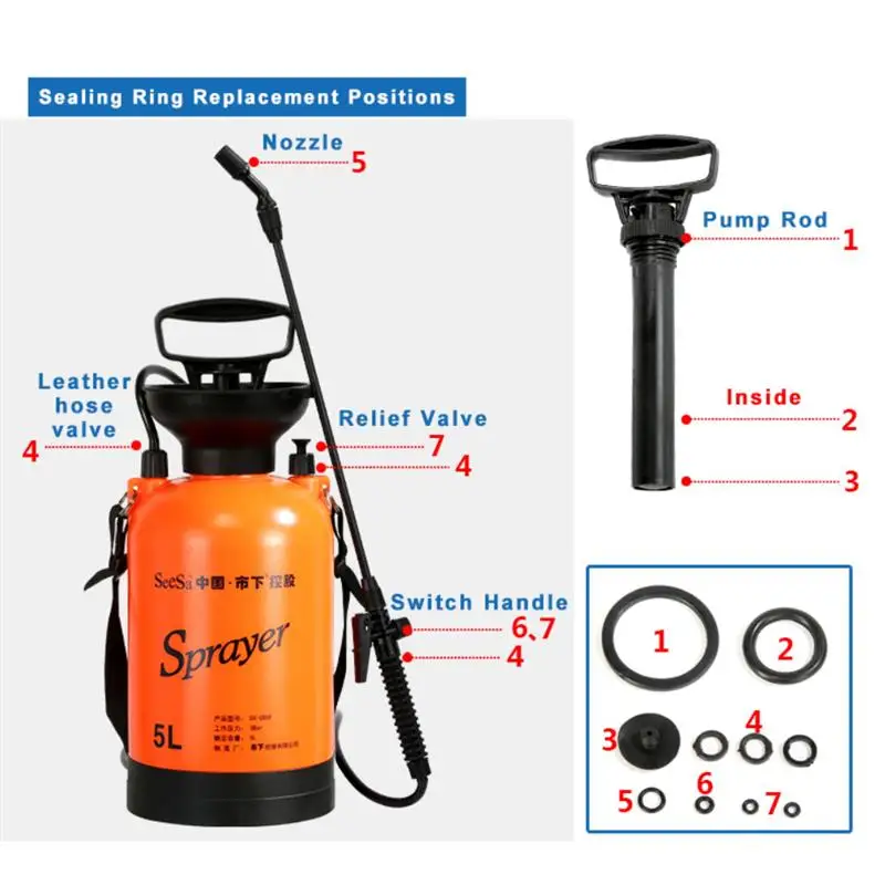 

Handheld Watering Kettle Garden Air Pressure Sprayer Fiberglass Boom Watering Disinfectant Sprayer 3L 5L 8L Pumping Bottle
