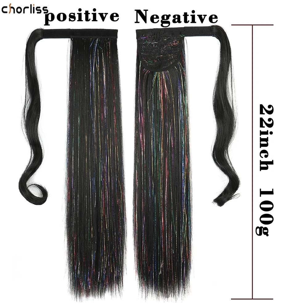 

Chorliss Silky Synthetic Long Ponytail Hair Accessories For Women Drawstring With Hairpins Pony Tail Hair Drawstring Ponytails