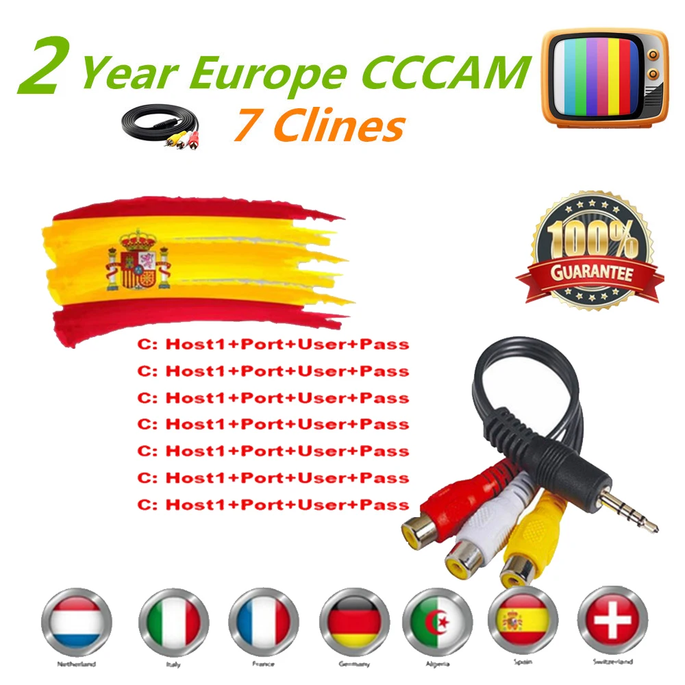 2 года Испания Португалия цццамс для спутникового ресивера линии WI FI FULL HD DVB S2 Eroupe