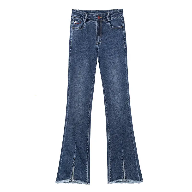 

Woman Jeans Pants Jeans Women's Autumn High Waist Elastic plus Size Baggy Pants