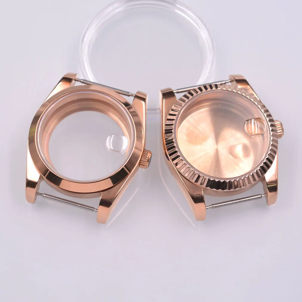 

36mm / 39mm Rose gold watch case fit ETA 2836 2824 PT5000 NH35 NH36 miyota 8205 8215 DG2813 3804 Movement Sapphire glass