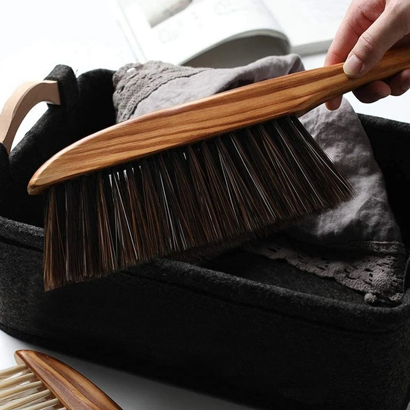 

Long Handle Bristles Bed Brush Wooden Antistatic Dust Brushes Carpet Sofa Sweeping Broom Household Cleaning Tools,2 Pcs