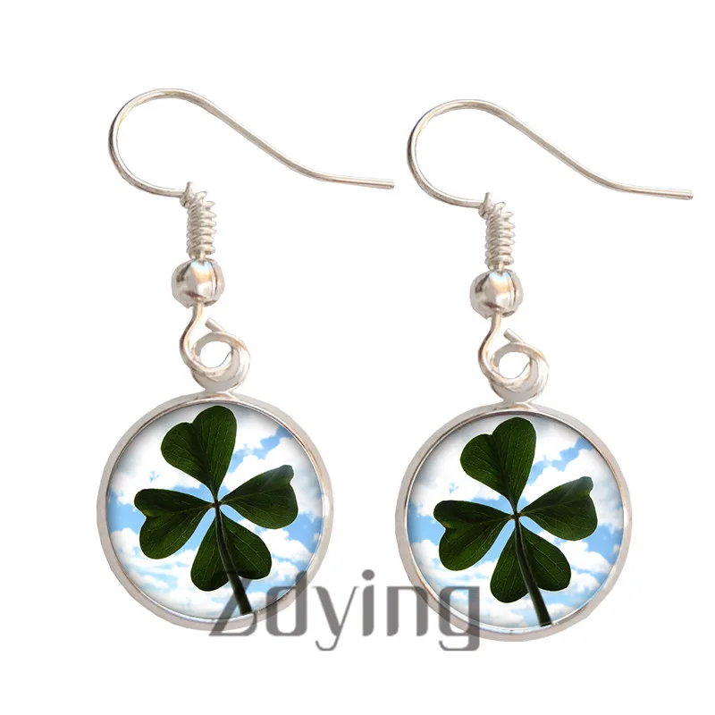 Серьги подвески в виде четырехлистного клевера zsmd очаровательные металлические