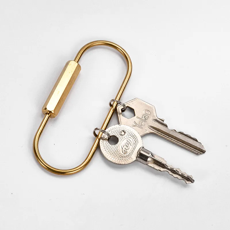 Латунный брелок с замком D для ключей золотистый кемпинга аксессуары T31|Брелоки| |