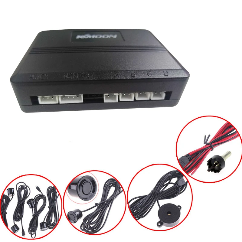 KKMOON Car Parking Sensor With 4 Sensors Auto Reverse Backup Radar Detector Monitor Kit Sound Alert Alarm Indicator | Автомобили и