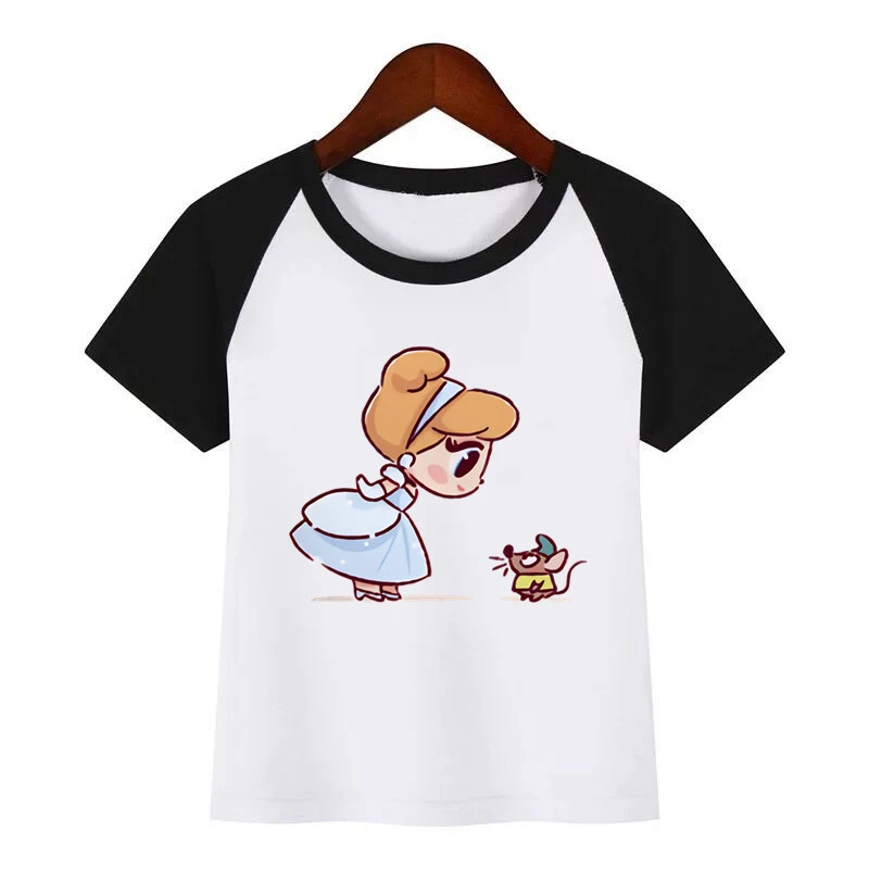 Летняя модная футболка для мальчиков и девочек детская забавная с мультяшной