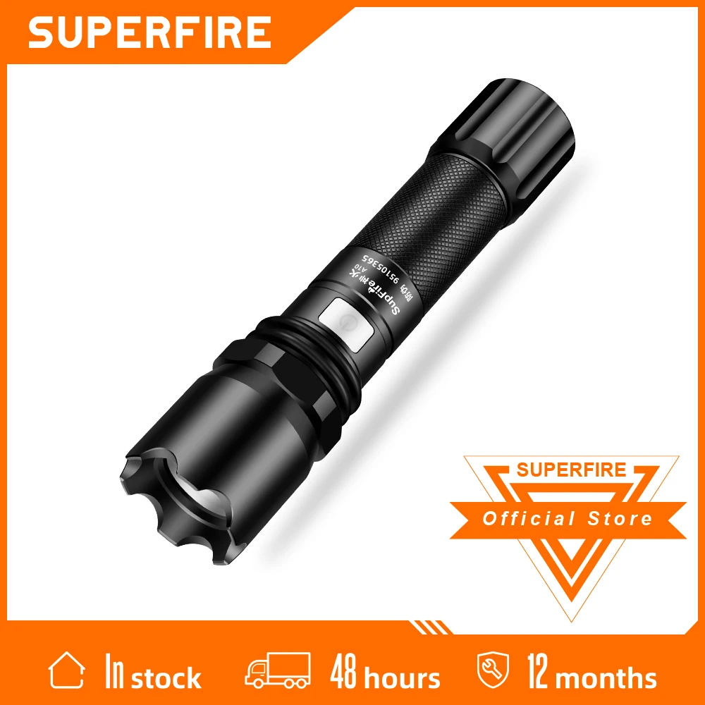 

Supfire A10 LED flashlight Bicycle Glare Torch Outdoor Sports Searchlight Fishing USB Rechargeable Portable Lamp