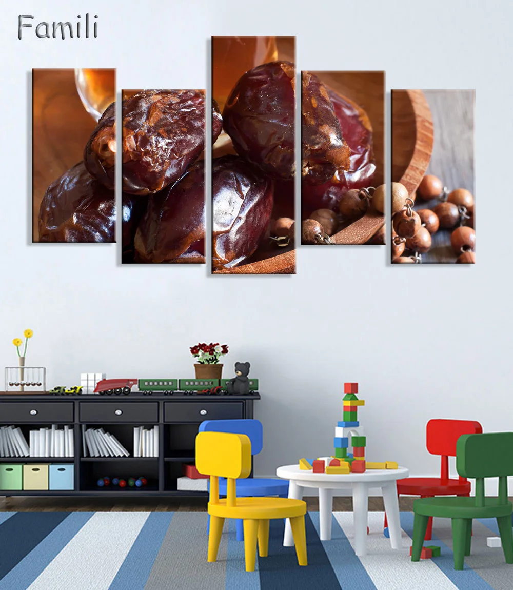 

5pcs Delicious Ice Cream Canvas Wall Painting Colorful Meal Food Poster And Print Wall Pictures For Living Room Home Decor