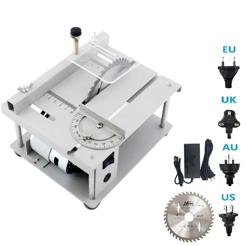 775 Motor 96W 63mm HSS Blade R1 Mini Table Saw Small Woodworking Electric Bench Saw Handmade DIY Hobby Model Crafts Cutting Tool