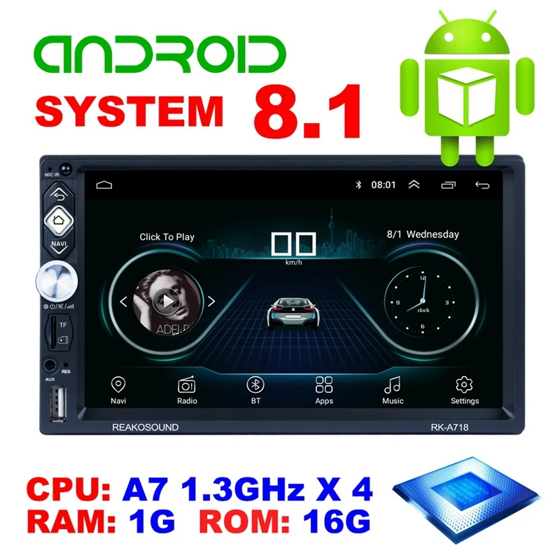 New Android 8.1 Car Radio Gps Navigation 2 Din 7 Inch Mp5 Multimedia Player Wifi Bluetooth | Автомобили и мотоциклы