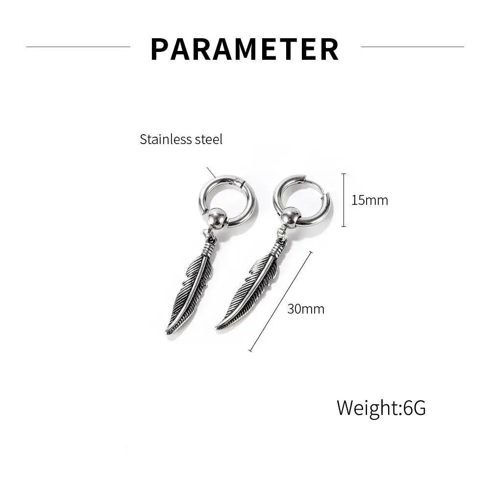 

Fashion Jewelry Pearl Hip Hop Clip Leaf Fringes Stud Silver Stud Hoop Dangle Stainless Steel Earrings For Women 2021 Trendy