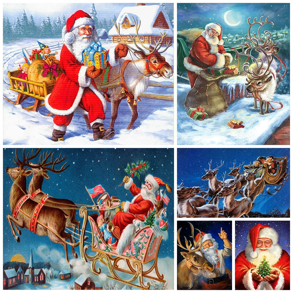 

5D Diy Diamond Painting Santa Claus Full Square/Round Drill Christmas Diamond Embroidery Cross Stitch Kits Home Decor Art Gift