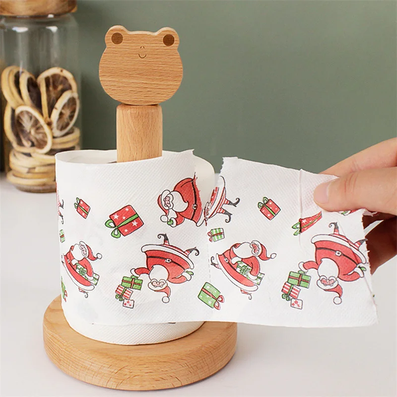 

Japanese-Style Solid Wood Tissue Holder Kitchen Toilet Roll Paper Storage Rack Cartoon Animal Head Beech Wood Kitchen Tool Large