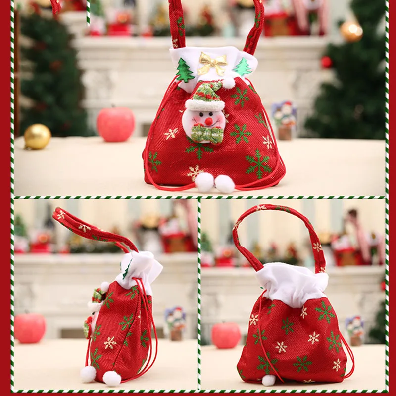 Рождественские на шнурке упаковка подарочный пакет яблоко мультфильм конфеты