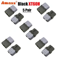 5pairs amass xt60h xt60 upgrade male female bullet connectors power plugs with sheath for fpv rc racing drone diy parts