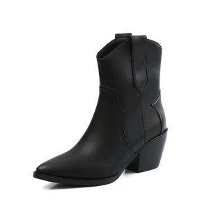 Женские полусапожки Челси с острым носком, ковбойские полусапожки на танкетке, 2022