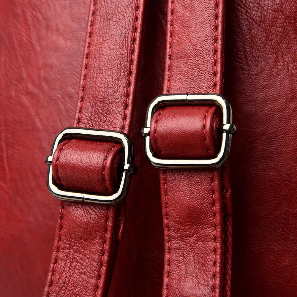 Женские многофункциональные Четырехцветные кожаные рюкзаки, дамская сумка, школьный рюкзак для путешествий и покупок, рюкзак для девочек, винтажный рюкзак, сумка