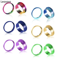 leosoxs 1pair 2 5 25mm ear gauges tainless steel ear tunnels plugs and tunnels ear stretchers expander piercing jewelry