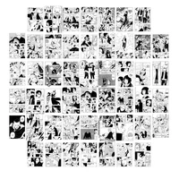 50pcs black and white pop anime naruto blogger japanese anime character wall collage kits for anime postcard prop home decor