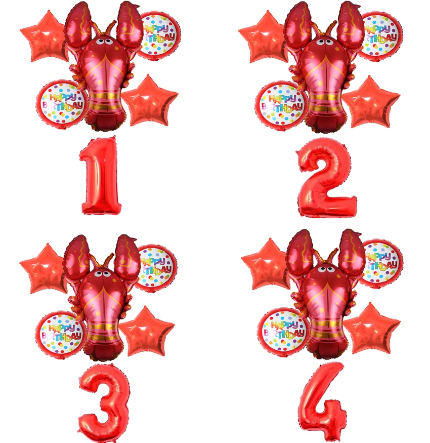 Надувной Гелиевый шар-лобстер фольгированные вечерние ные шары динозавров