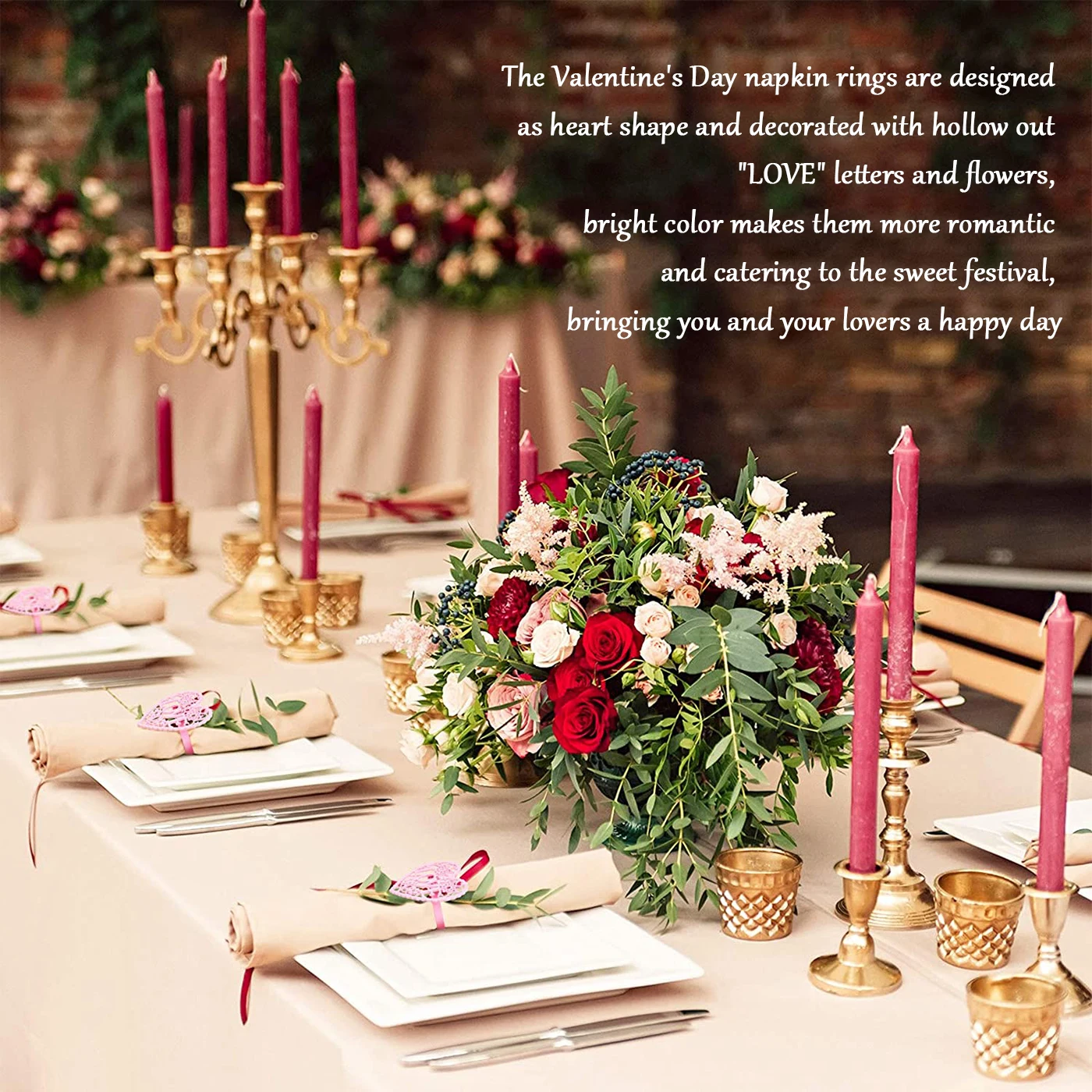 12 шт. кольца для салфеток на День святого Валентина | Дом и сад