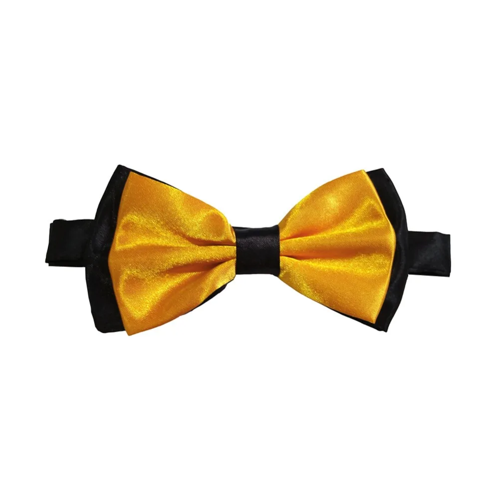 Мода новая мужская рубашка поло сплошной цвет галстук бабочка полиэстер с