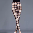 Леггинсы NDUCJSI женские с принтом в клетку, эластичные штаны для фитнеса с эффектом пуш-ап и высокой талией