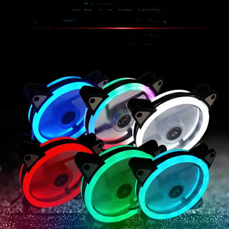 

12025 Aurora Computer Case Fan 12cm Luminous Led Colored Lamp Mute Cool RGB Cooling